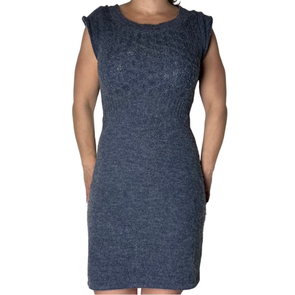 Sleeveless Purple Sweater Dress
